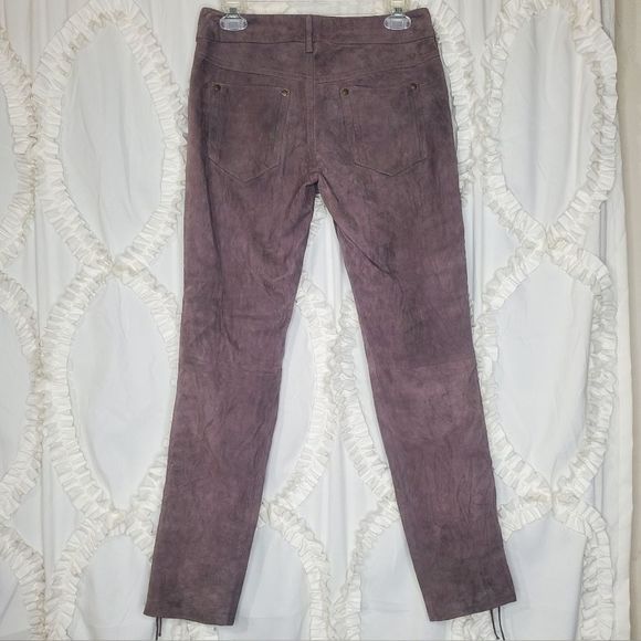 Diesel Black Gold Skinny Suede Leather Lace Up Side Pants Size 27 - Picture 4 of 6